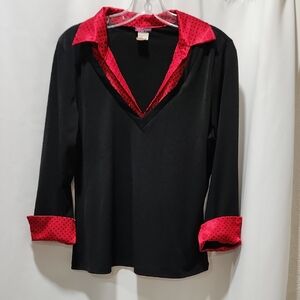 Black And Red polkadot Business Ladybug Blouse
